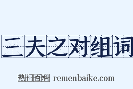 三夫之对组词是什么意思的图片